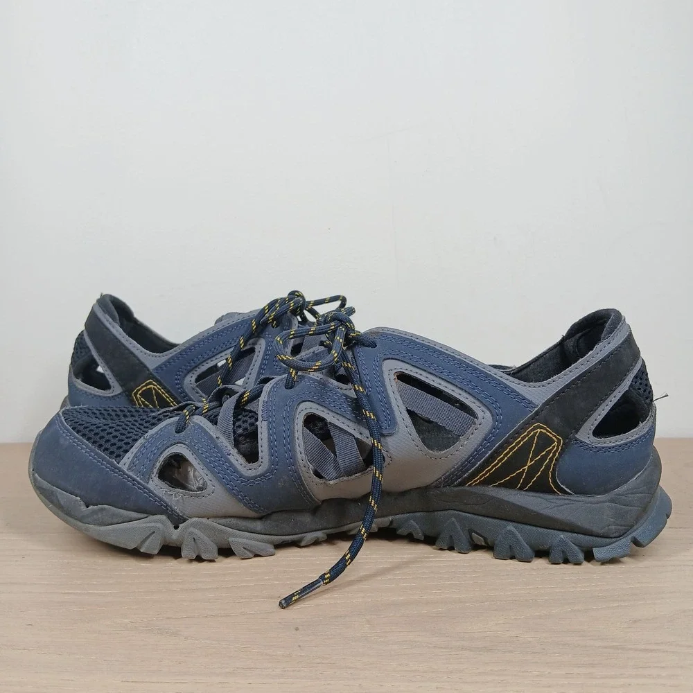 Merrell All Out Blaze Sieve Men's 11 Navy Blue Leather Mesh Hiking Water Sandals